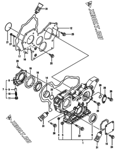  Двигатель Yanmar 3TNV82A-DNSV, узел -  Корпус редуктора 