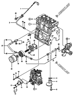  Двигатель Yanmar 3TNV82A-DNSV, узел -  Система смазки 