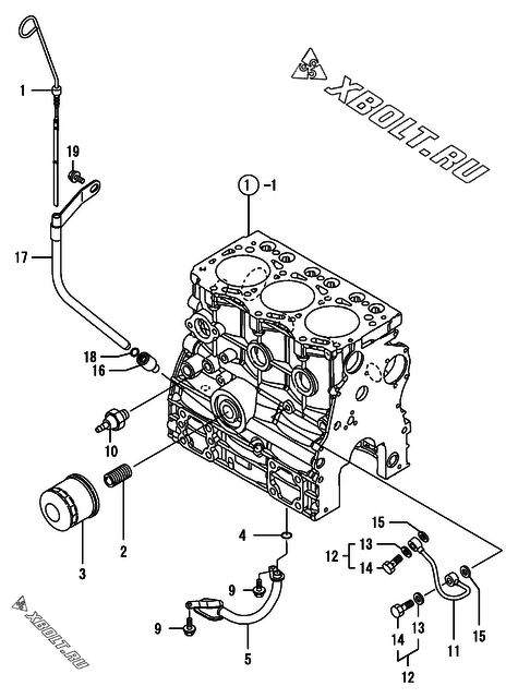  Система смазки двигателя Yanmar 3TNV76-KWA
