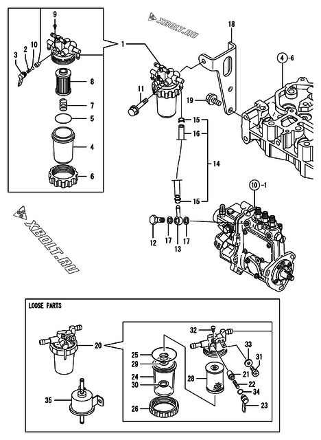  Топливопровод двигателя Yanmar 3TNV76-KWA