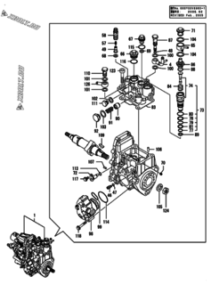  Двигатель Yanmar 4TNV84-KVA, узел -  Топливный насос высокого давления (ТНВД) 