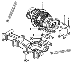  Двигатель Yanmar 4TNV84T-KVA, узел -  Турбина 