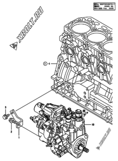  Двигатель Yanmar 4TNV84T-KVA, узел -  Топливный насос высокого давления (ТНВД) 