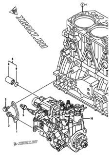  Двигатель Yanmar 4TNV88-KVA, узел -  Топливный насос высокого давления (ТНВД) 