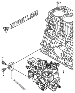  Двигатель Yanmar 3TNV88-SNS, узел -  Топливный насос высокого давления (ТНВД) 