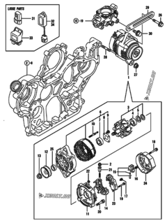  Двигатель Yanmar 4TNV98-VNS, узел -  Генератор 