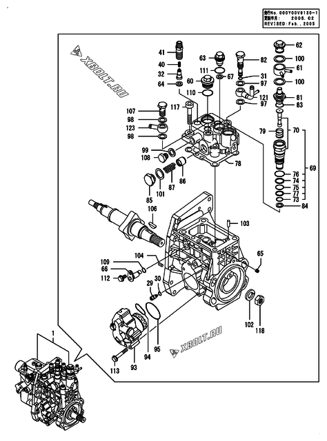  Топливный насос высокого давления (ТНВД) двигателя Yanmar 4TNV94L-NCKM