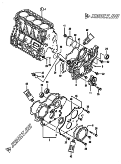  Двигатель Yanmar 4TNV98-NLAN, узел -  Корпус редуктора 