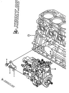  Двигатель Yanmar 4TNV84T-KLAN, узел -  Топливный насос высокого давления (ТНВД) 