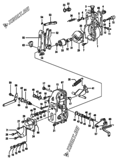  Двигатель Yanmar 4TNE98-ACG24, узел -  Регулятор оборотов 