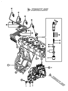  Двигатель Yanmar 4TNE98-ACG24, узел -  Форсунка 