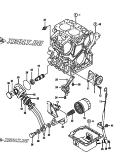  Двигатель Yanmar 2TNE68-DM4, узел -  Система смазки 