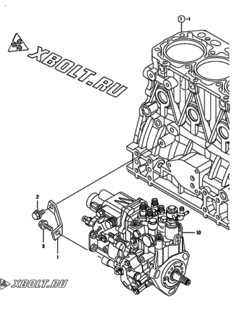  Двигатель Yanmar 4TNV88-KWA, узел -  Топливный насос высокого давления (ТНВД) 