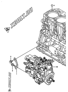  Двигатель Yanmar 4TNV84-KWA, узел -  Топливный насос высокого давления (ТНВД) 