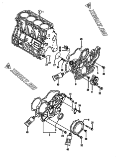  Двигатель Yanmar 4TNV94L-NWI, узел -  Корпус редуктора 