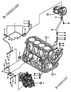  Двигатель Yanmar 4TNV98T-NNSV, узел -  Система смазки 