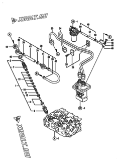  Двигатель Yanmar 2TNE68C-ENP, узел -  Форсунка 