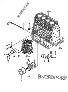  Двигатель Yanmar 4TNV88-KLAN, узел -  Система смазки 