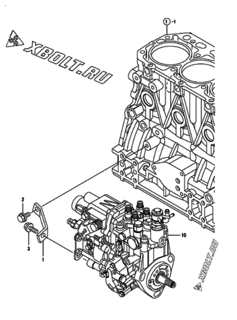  Двигатель Yanmar 4TNV88-KLAN, узел -  Топливный насос высокого давления (ТНВД) 