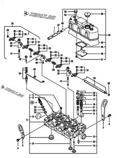  Двигатель Yanmar 3TNE74C-EMA, узел -  Головка блока цилиндров (ГБЦ) 