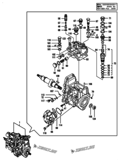  Двигатель Yanmar 3TNV82A-GGK, узел -  Топливный насос высокого давления (ТНВД) 