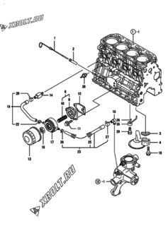  Двигатель Yanmar 4TNV84T-GKM, узел -  Система смазки 