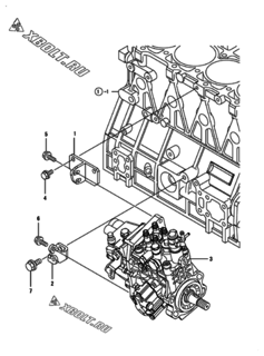  Двигатель Yanmar 4TNV98-GGK, узел -  Топливный насос высокого давления (ТНВД) 