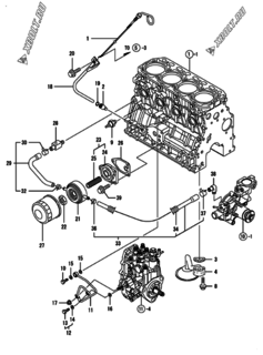  Двигатель Yanmar 4TNV88-XMS, узел -  Система смазки 