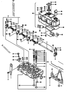  Двигатель Yanmar 3TNV88-GKM, узел -  Головка блока цилиндров (ГБЦ) 