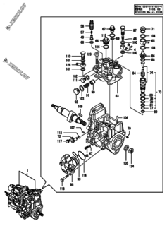  Двигатель Yanmar 3TNV88-GKM, узел -  Топливный насос высокого давления (ТНВД) 