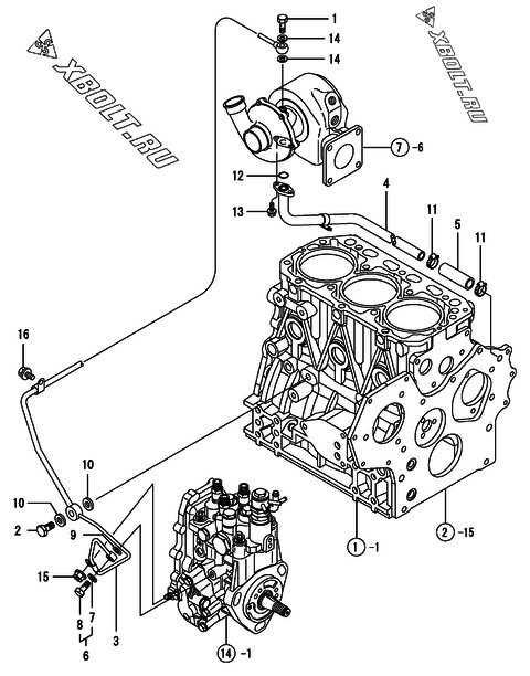  Система смазки двигателя Yanmar 3TNV84T-GKM