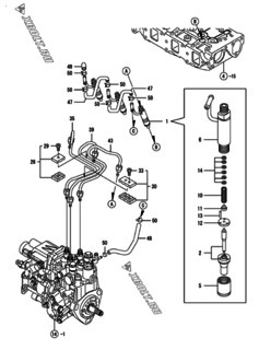  Двигатель Yanmar 3TNV84T-GKM, узел -  Форсунка 