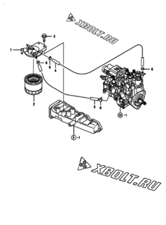 Двигатель Yanmar 3TNV84T-GKM, узел -  Топливопровод 