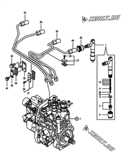  Двигатель Yanmar 4TNV94L-PHYBW, узел -  Форсунка 