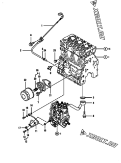  Двигатель Yanmar 3TNV82A-DCR, узел -  Система смазки 