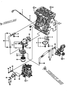  Двигатель Yanmar 3TNV88-DCR, узел -  Система смазки 