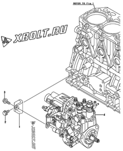  Двигатель Yanmar 3TNV88-XWA, узел -  Топливный насос высокого давления (ТНВД) 