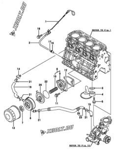  Двигатель Yanmar 4TNV84T-XWA, узел -  Система смазки 