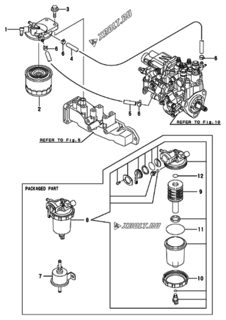  Двигатель Yanmar 3TNV82A-GMG, узел -  Топливопровод 