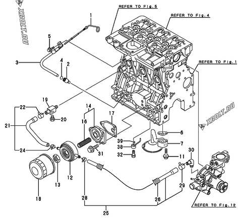 Система смазки двигателя Yanmar 3TNV84T-KMP