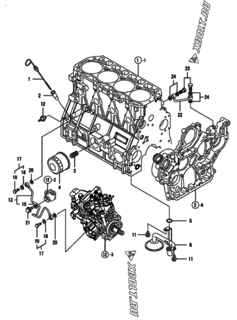  Двигатель Yanmar 4TNV98-QFY, узел -  Система смазки 