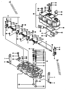  Двигатель Yanmar 3TNV88-XMS, узел -  Головка блока цилиндров (ГБЦ) 