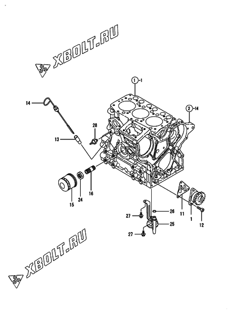  Система смазки двигателя Yanmar 3TNE68-EIKA
