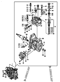  Двигатель Yanmar 3TNV88-PYB2, узел -  Топливный насос высокого давления (ТНВД) 