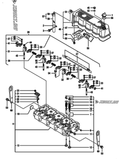  Двигатель Yanmar 4TNE94-DBC, узел -  Головка блока цилиндров (ГБЦ) 