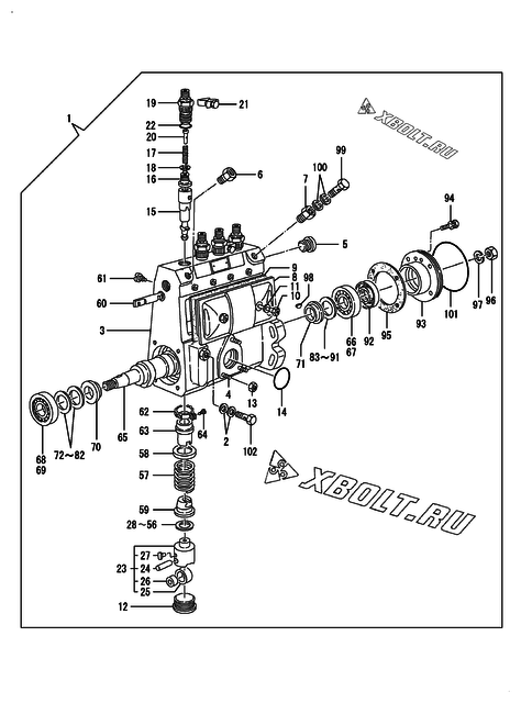  Топливный насос высокого давления (ТНВД) двигателя Yanmar 4TNE94-DBC