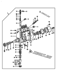  Двигатель Yanmar 4TNE94-DBC, узел -  Топливный насос высокого давления (ТНВД) 