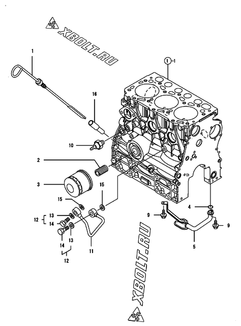  Система смазки двигателя Yanmar 3TNV70-GNP