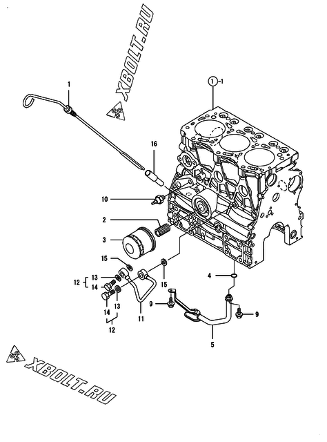  Система смазки двигателя Yanmar 3TNV76-GNP