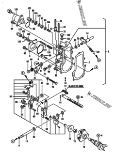  Двигатель Yanmar 3TNV76-GNP, узел -  Регулятор оборотов 